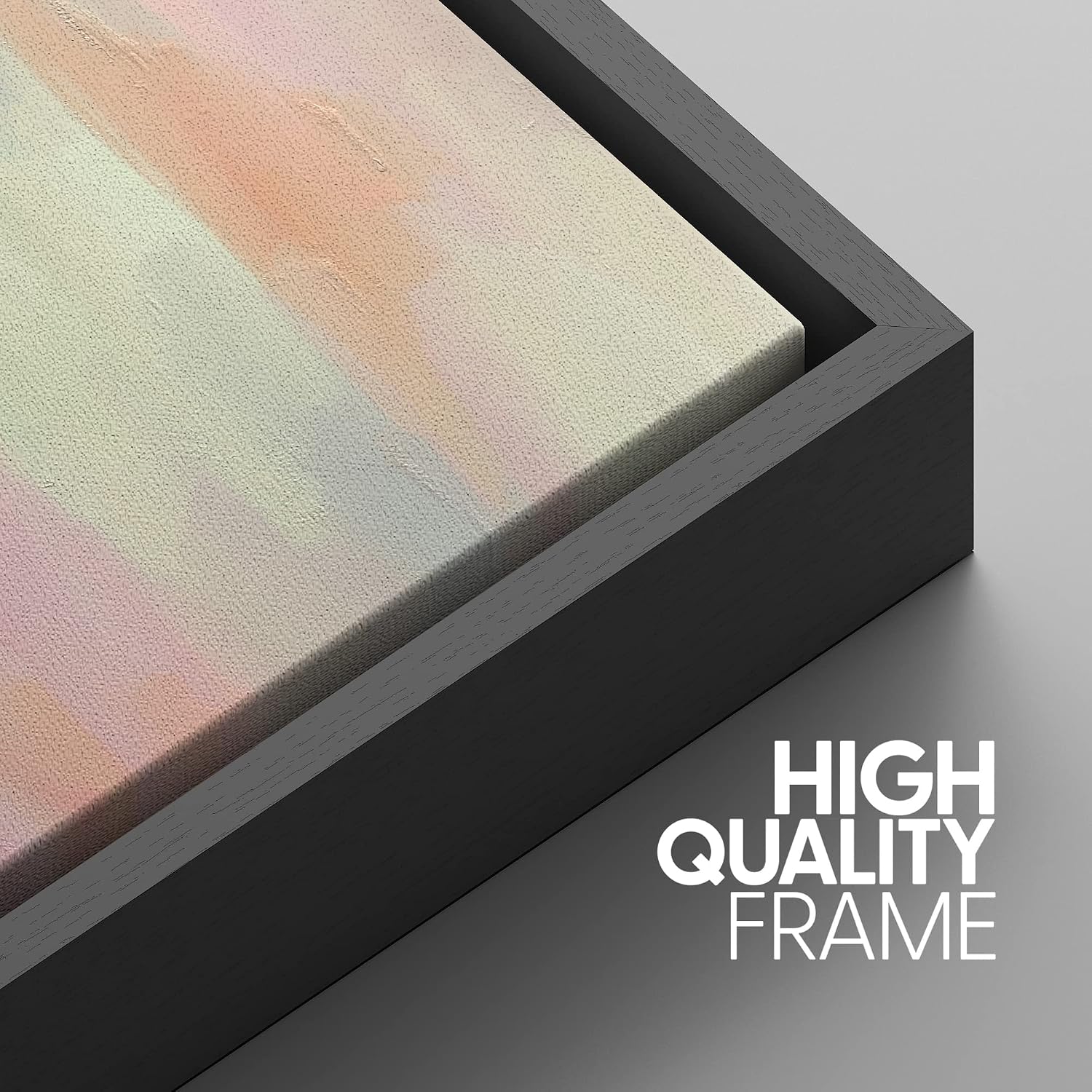 SIGNWIN Framed Canvas Print Wall Art Set Vibrant Pastel Watercolor Paint Stroke Shapes Abstract Illustrations Modern Art Decorative Nordic Calm/Zen for Living Room, Bedroom, Office - 16'x24'x3 Black