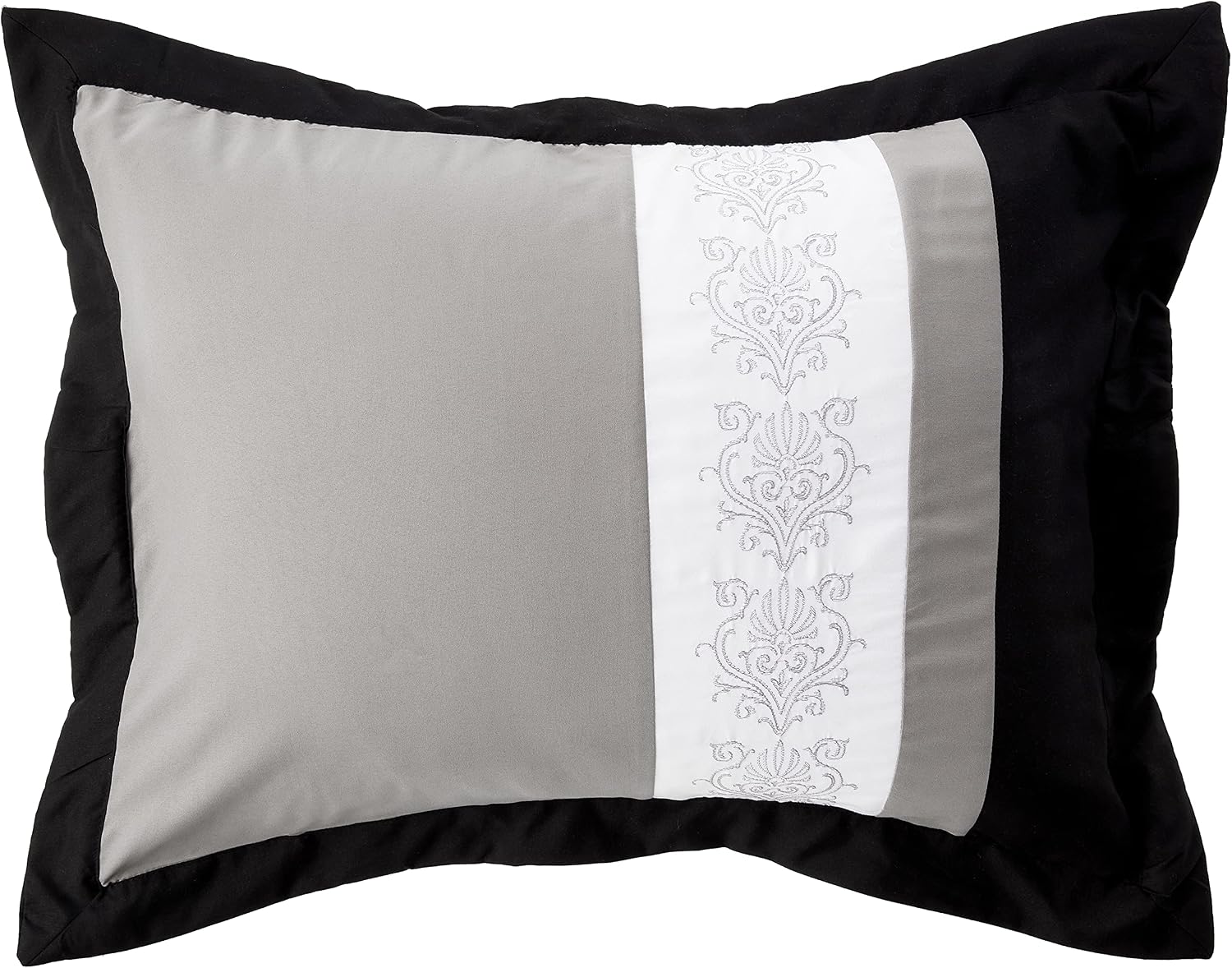 Chic Home 8-Piece Embroidery Comforter Set, Queen, Livingston Black