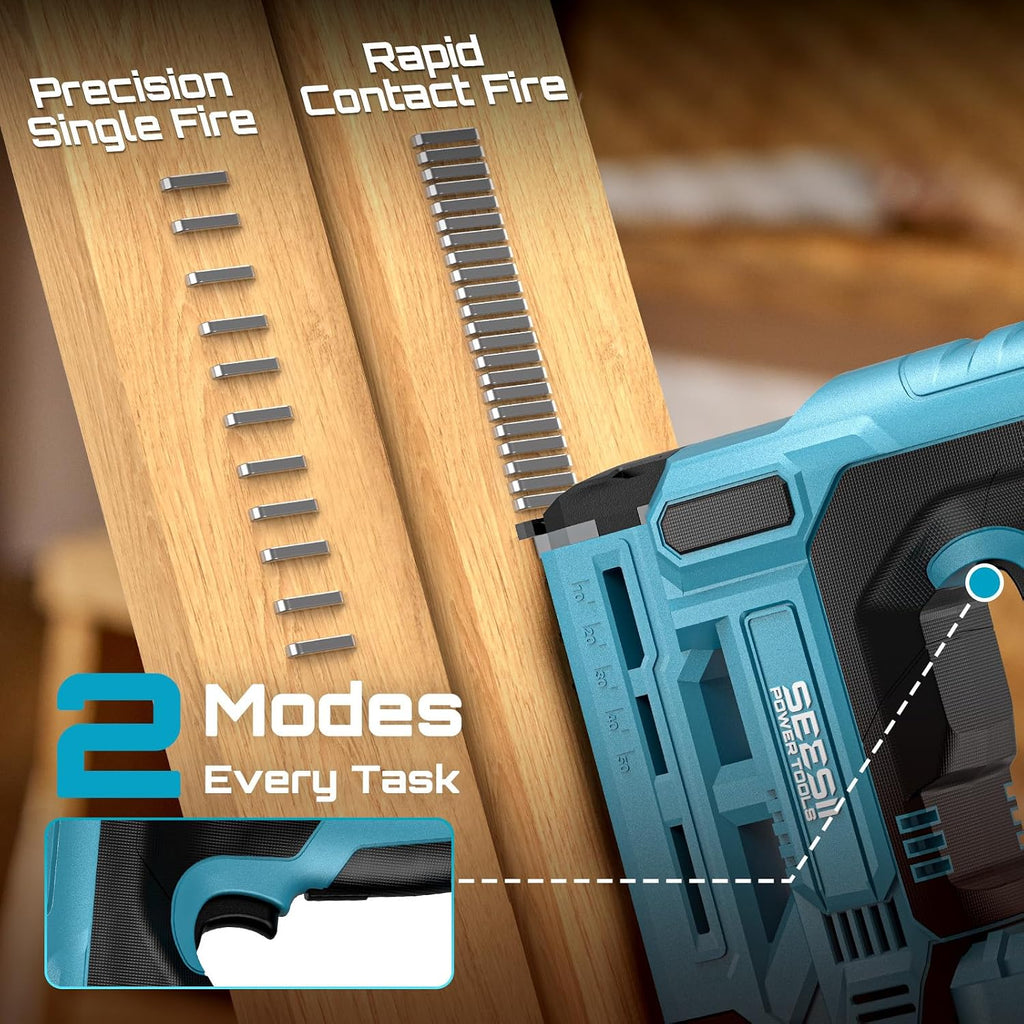 SEESII Bundle Deal 18 Gauge Cordless Brad Nailer + Cordless Brushless Jig Saw for Wood