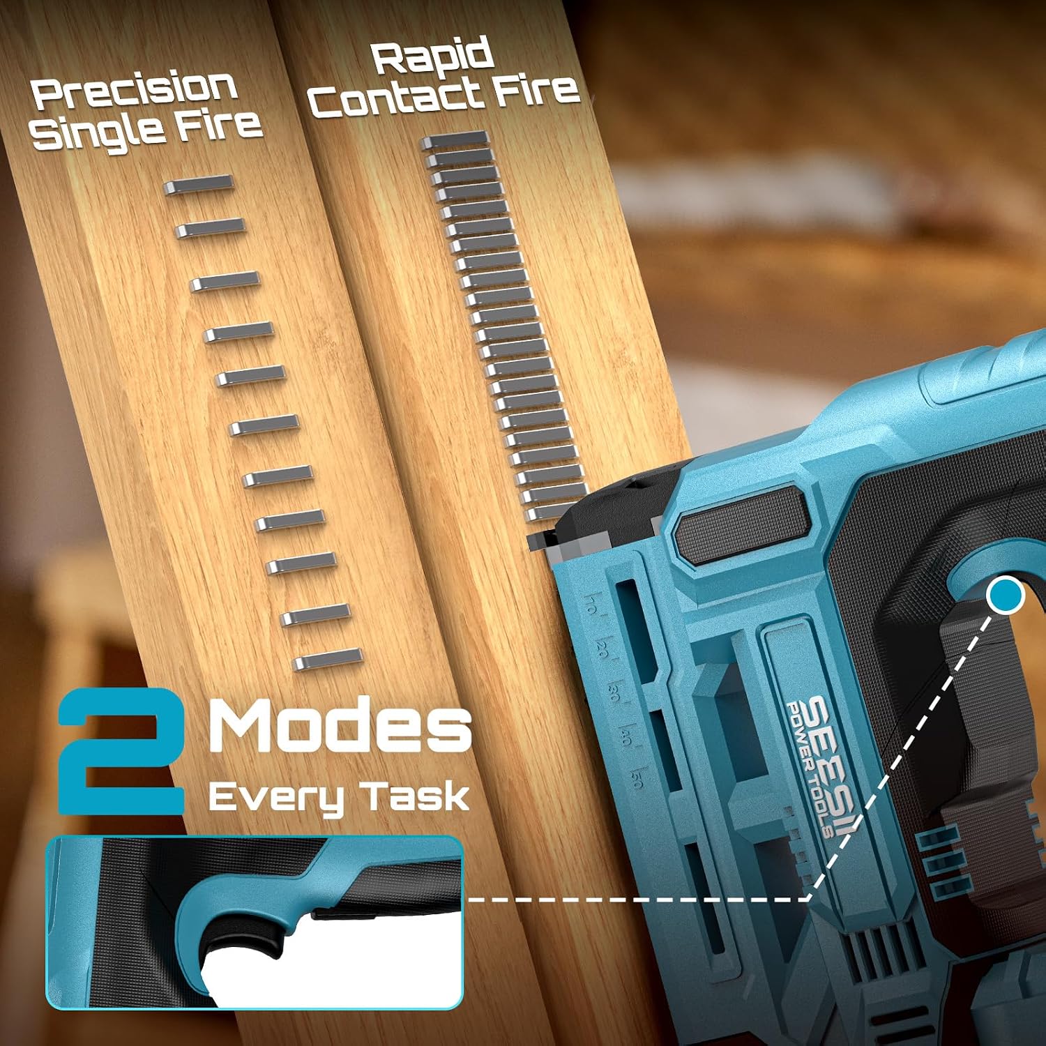 SEESII Bundle Deal 18 Gauge Cordless Brad Nailer + Cordless Brushless Jig Saw for Wood