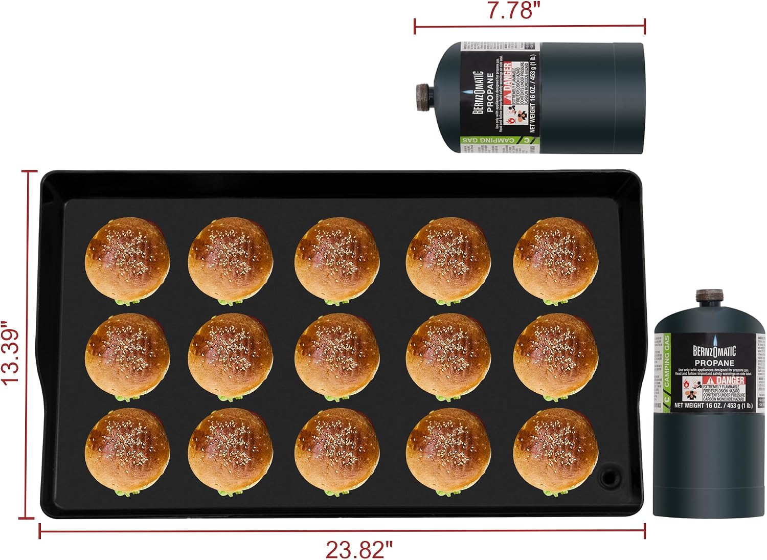 Royal Gourmet PD1300 3-Burner Portable Propane Gas Grill Griddle, 26,400 BTU Table Top Griddle for Outdoor Cooking, Camping, Tailgating, or Picnics, Silver