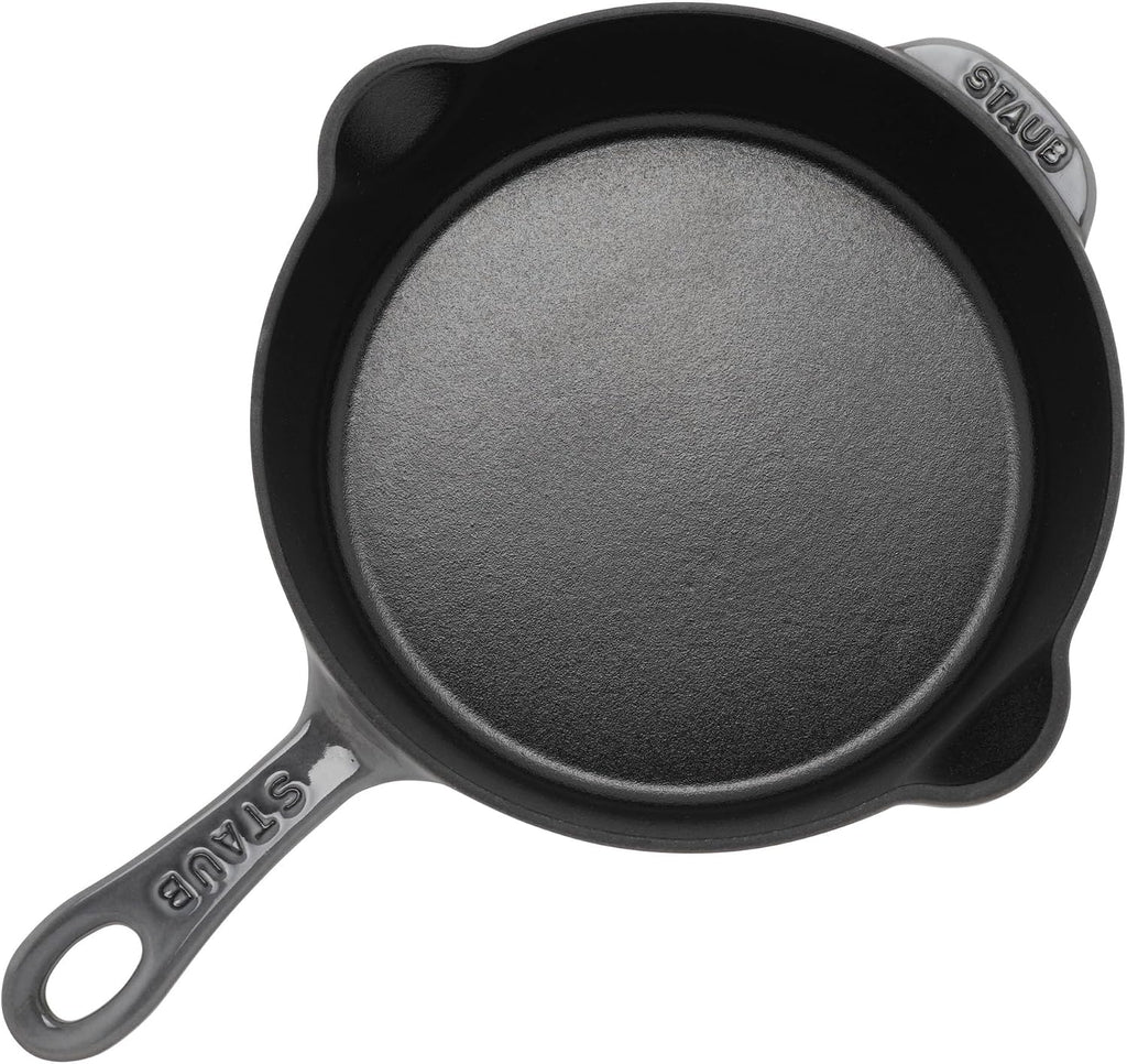STAUB Cast Iron 8.5-inch Traditional Deep Skillet - Graphite Grey