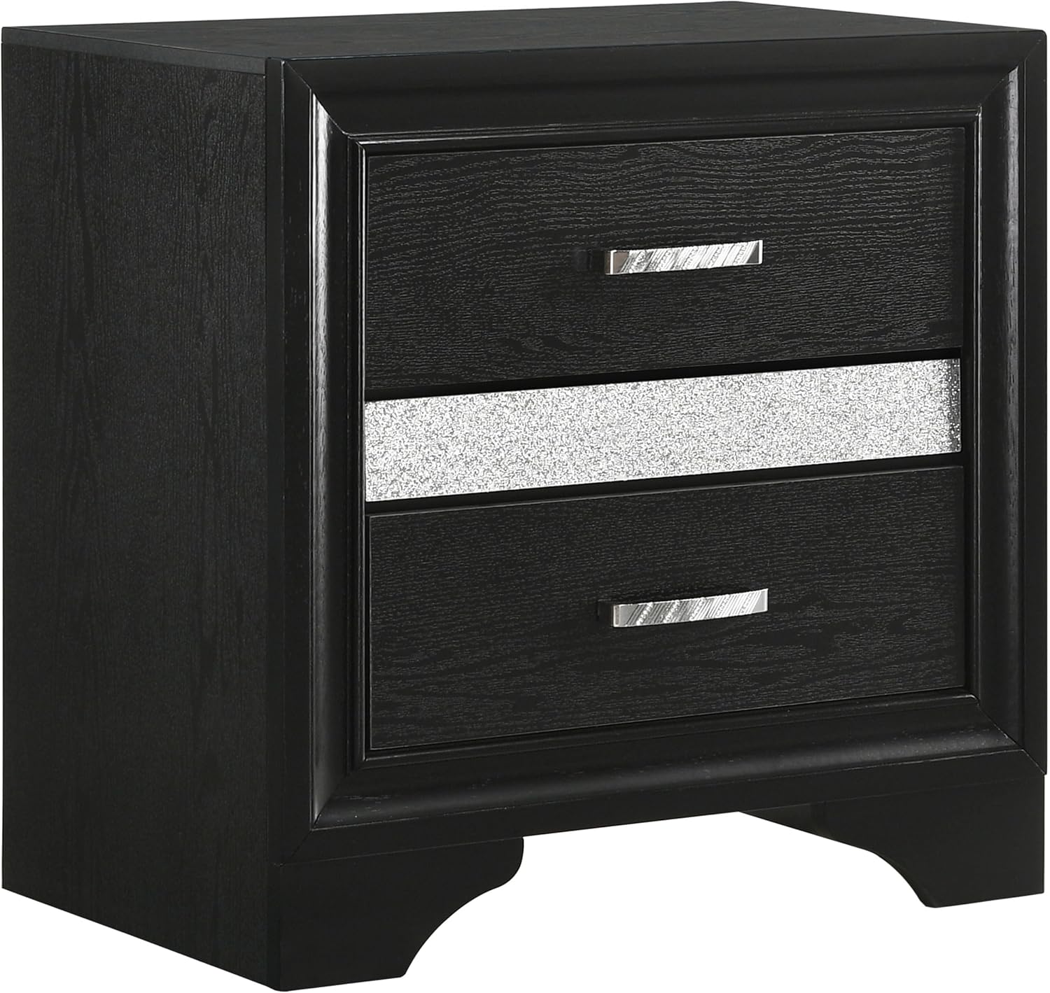 Coaster Home Furnishings Miranda Contemporary 5-Piece Bedroom Set Fabric Upholstered California King Size Panel Bed Frame 54-inch Headboard Black 206360KW-S5