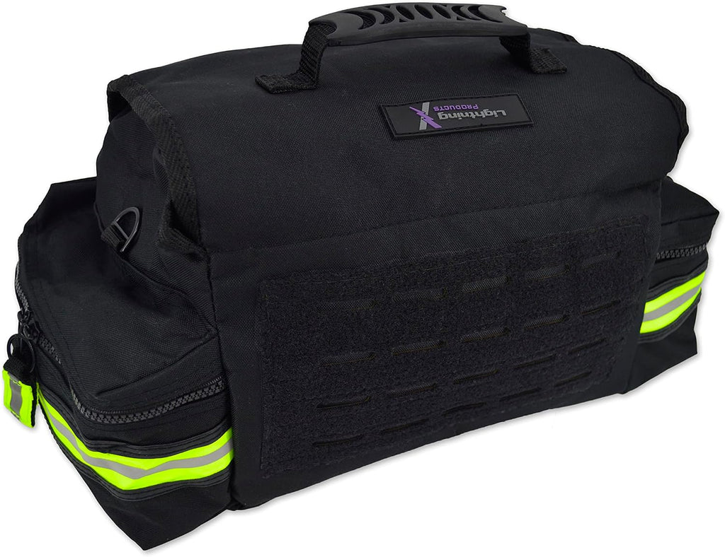 Lightning X Small First Responder EMT EMS Trauma Bag Stocked First Aid Fill Kit B (Black)