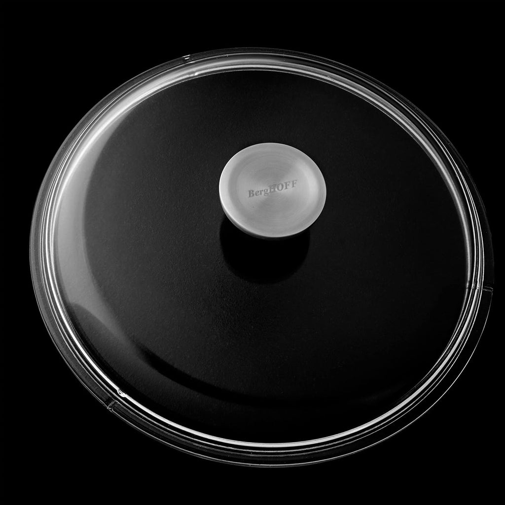 BergHOFF GEM Non-Stick 11' Sauté Pan 4.6qt., Stay-Cool Detachable Handle, Glass Lid, Ferno-Green, Non-Toxic Coating, Ovensafe