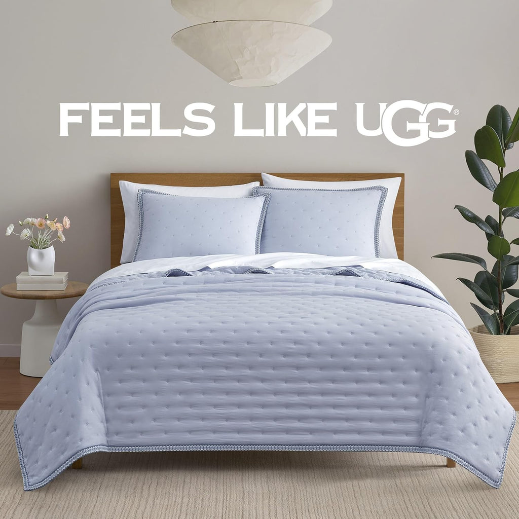 UGG Braid Twin/Twin XL Quilt Set– 2 Piece Twin Quilt Bedding Set with Pillow Sham, Soft Lightweight Bedspread Coverlet for Dorms & Bedroom, Lavender Misty Wisteria (Devon)