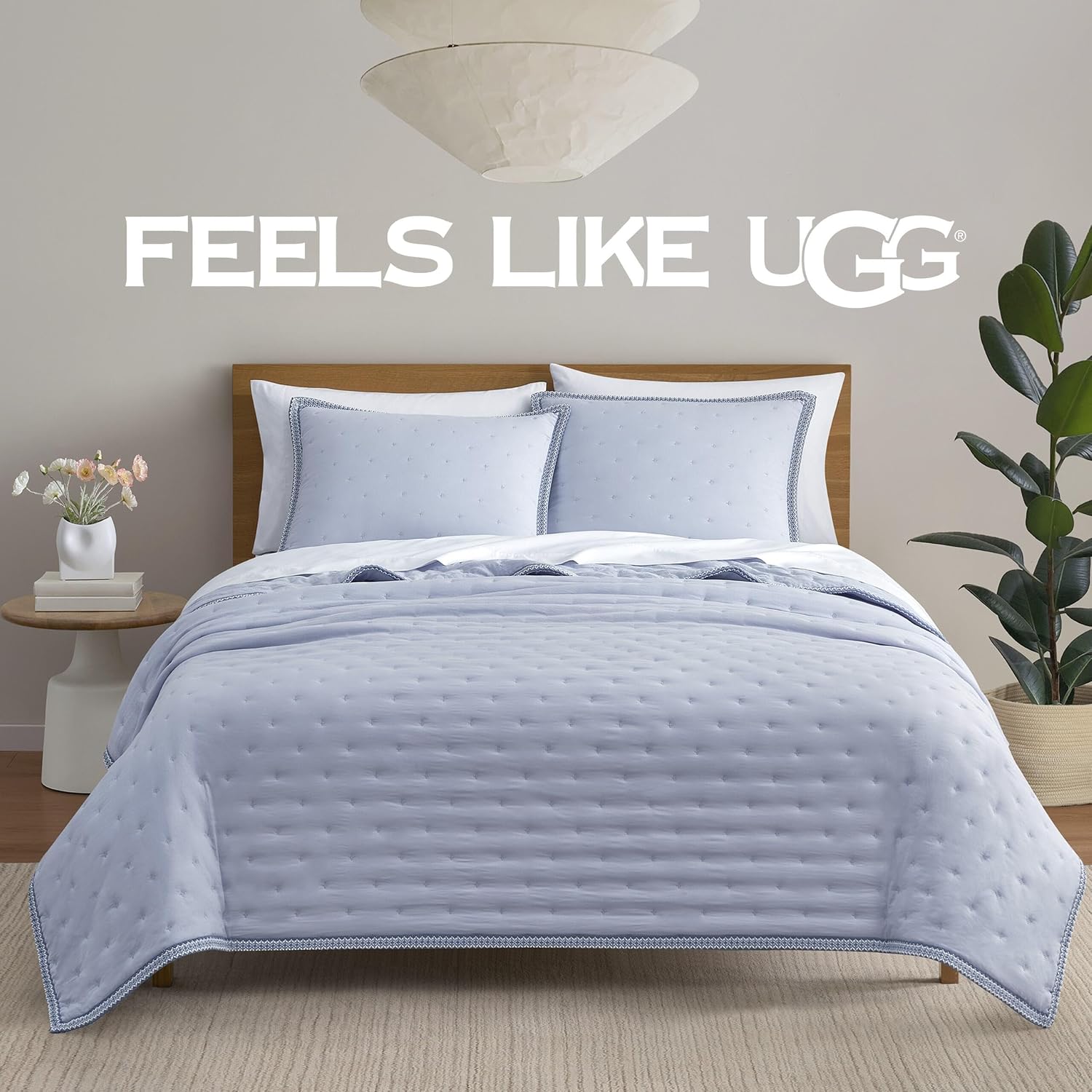 UGG Braid Twin/Twin XL Quilt Set– 2 Piece Twin Quilt Bedding Set with Pillow Sham, Soft Lightweight Bedspread Coverlet for Dorms & Bedroom, Lavender Misty Wisteria (Devon)