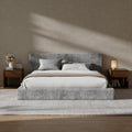 RECCI AirFrame Queen Bed Frame with Headboard, Cloud Upholstered Platform Bed Frame, 5 Inch Foam Cushioned, No Box Spring, Easy Assembly(Moon Grey)