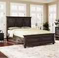 Merax Traditional Town Bed Frames and Country Style Pinewood Vintage King Bed, Rich Brown
