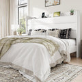 Allewie King Size Upholstered Bed Frame with Charging Station & Storage Headboard, Soft Velvet Wingback Platform Bed, Strong Wooden Slats Support, No Box Spring Needed, Easy Assembly, White