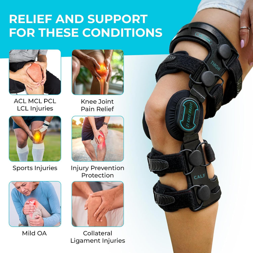 Z1 K6 Hinged Unloader Knee Brace - Knee Support for MCL, ACL, PCL, Ligament & Sports Injuries, Mild Osteoarthritis, Meniscus Tear & Knee Joint Pain, Running Best Protection - Men & Women - Size (S6)