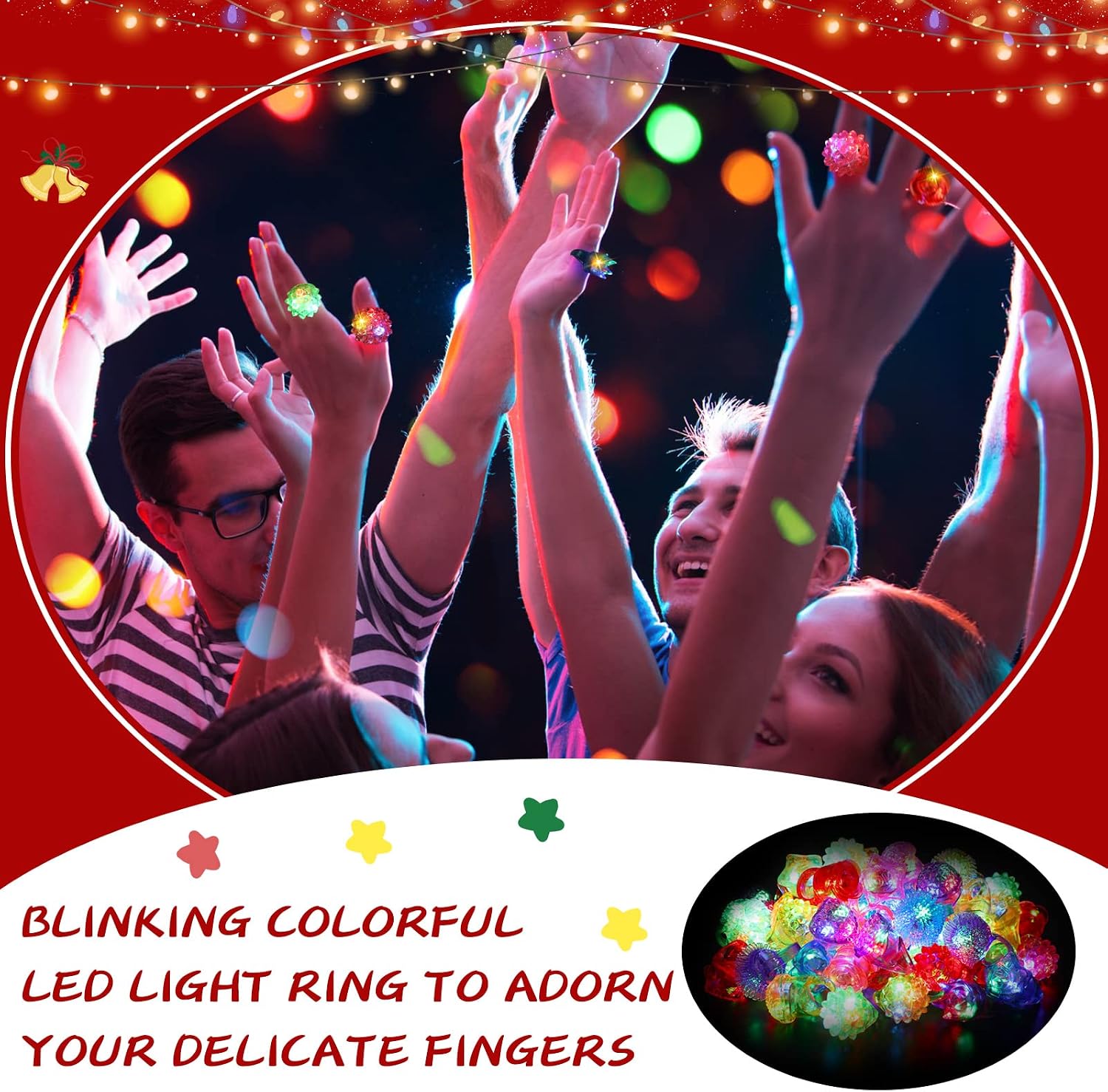 Leyndo 500 Pack Colorful LED Light up Rings End of Year Graduation Gifts for Student Glow in the Dark Rings Dj Party Favors Flash Jelly Lights for Classroom Prizes, Goodie Bag, Birthday Party (Mixed)
