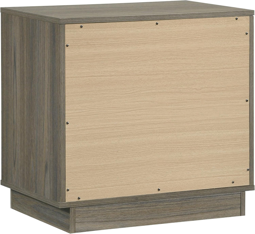 Coaster Home Furnishings Fenwick Contemporary 5-Piece Bedroom Set Eastern King Size Bookcase Bed Frame 48-inch Headboard Grey Oak/Almond 224981KE-S5