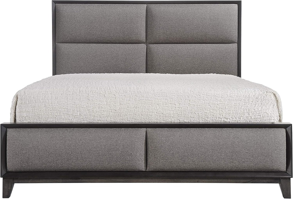 Kings Brand Furniture – Sheldon 6-Piece King Size Gray Bedroom Set. Bed, Dresser, Mirror, Chest & 2 Nightstands