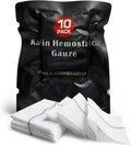 Kaolin Hemostatic Combat Gauze 3' x 12.5 Ft Flexible Z Fold Wound Packing Gauze for Stop The Bleed Trauma Kits First Aid Emergency Medical Supplies 10-Pack