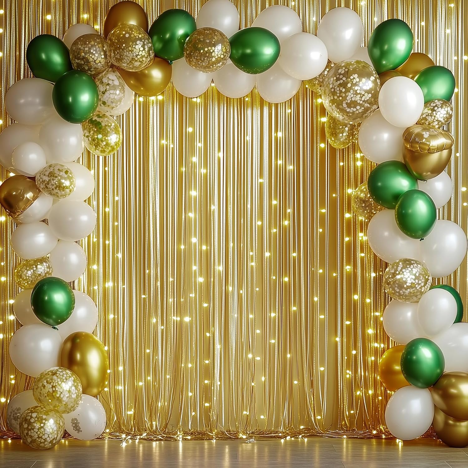 50x10ft Shimmer Gold Sequin Backdrop Curtain for Parties, Thick Wrinkle Free Glitter Backdrop Drapes Photo Back Drop Curtains for Birthday Wedding Party Photography Background-10 Panels 5x10ft