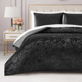 Juicy Couture Crushed Velvet King Comforter and Sham Set, 3-Piece King Bedding Set - (1) 102'x90' Comforter and (2) 20'x36' Sham - Black