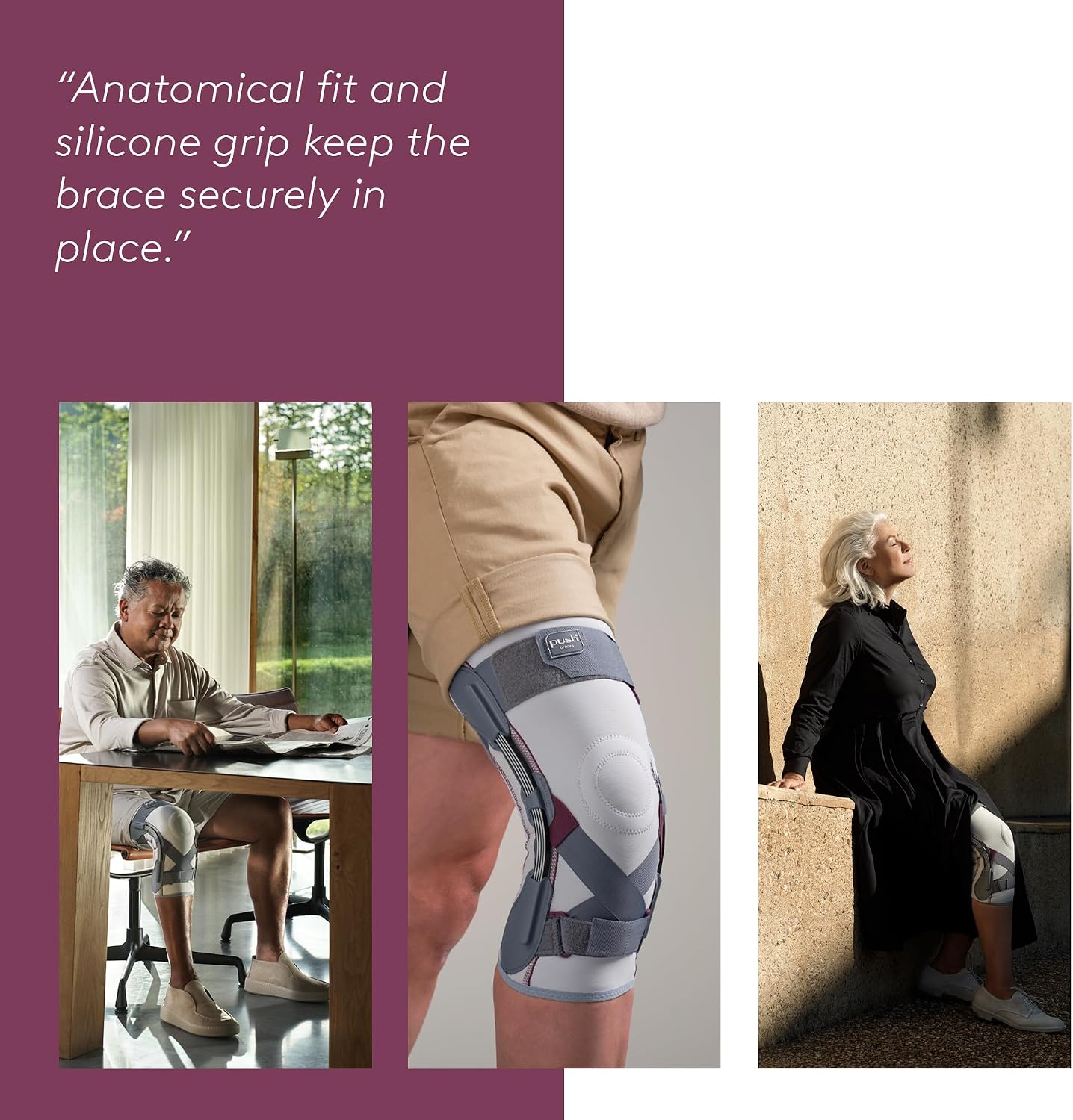 PUSH med Knee Brace - Optimal Knee Stabilization, Less Bulk (Size 5)