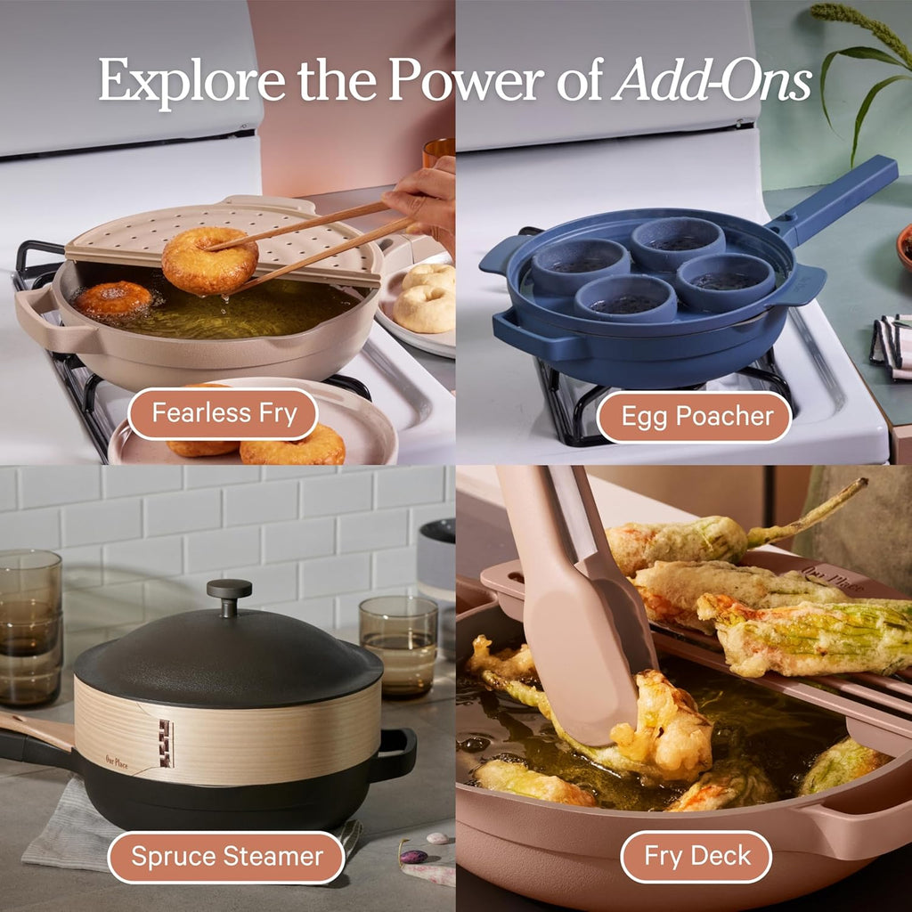 Our Place Always Pan 2.0 | 10.5' Ceramic Pan with Modular Lid, Steamer Basket & Spatula | Patented 10-in-1 Nonstick, Non-Toxic Cookware Made Without PFAS | Induction & Oven-Safe up to 450°F | Sage