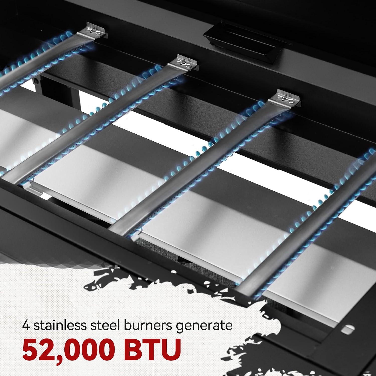 Royal Gourmet GB4007 4 Burner Propane Gas Griddle with Folding Side Tables, 34-Inch Flat Top Grill with 52,000 BTUs Output for Outdoor Cooking like Camping or Tailgating, Black & Silver
