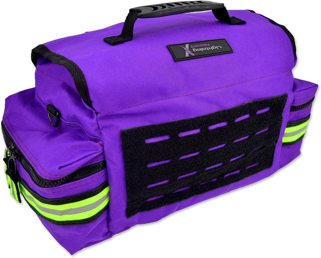 Lightning X Small First Responder EMT EMS Trauma Bag Stocked First Aid Fill Kit B (Purple)