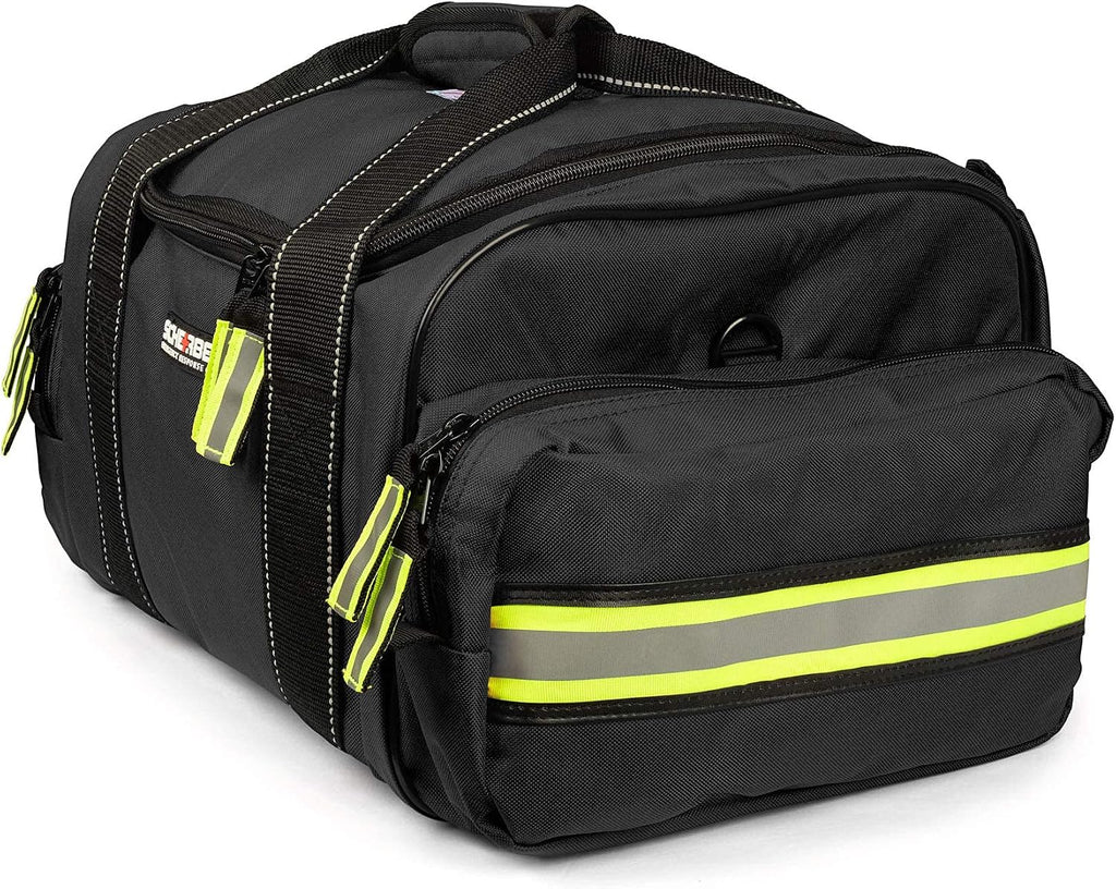 Scherber Fully-Stocked First Responder Bag | Professional EMT/EMS Trauma & Bleeding Medical Kit | HSA/FSA Approved | CAT Tourniquet, HyFin Chest Seal, Israeli Bandage & 250+ First Aid Supplies (Black)