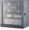 4 Watch Winder with 5 Watch Storage Space, LCD Display, Touch Control and Interior Light