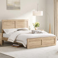 KISLOT Wood Bed Frame, Full Size Wooden Platform Bed Frame with Headboard and Footboard Mattress Foundation Farmhouse Bedroom Furniture No Box Spring Needed