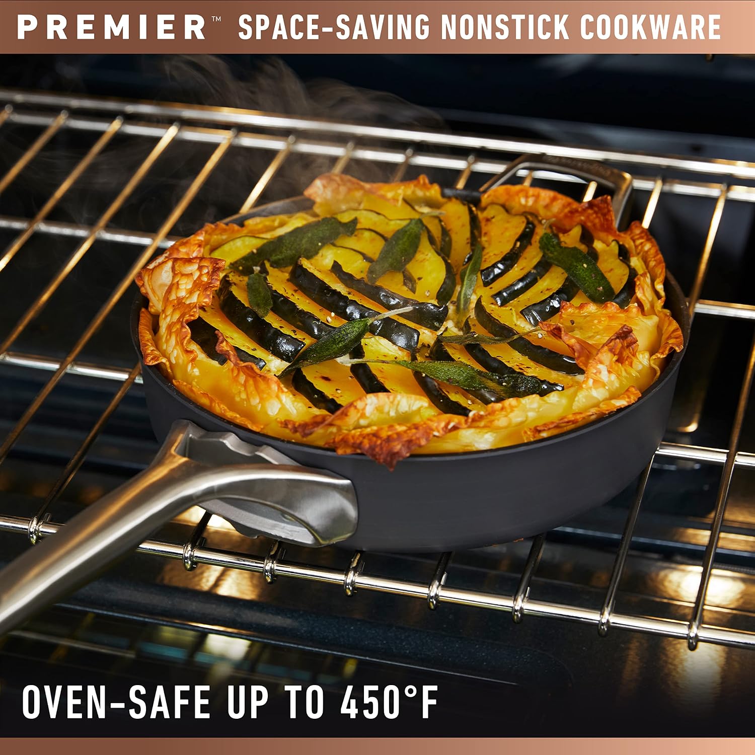 Calphalon® Premier™ Space-Saving Hard-Anodized Nonstick 12-Quart Stock Pot with Lid