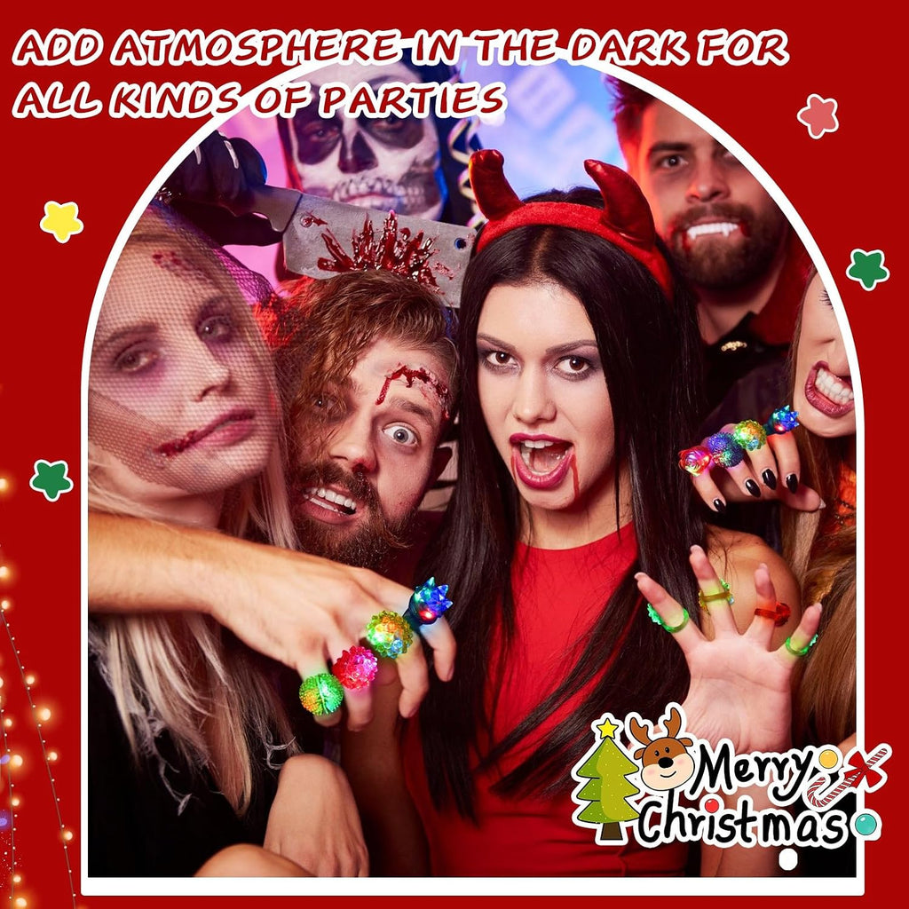 Leyndo 500 Pack Colorful LED Light up Rings End of Year Graduation Gifts for Student Glow in the Dark Rings Dj Party Favors Flash Jelly Lights for Classroom Prizes, Goodie Bag, Birthday Party (Mixed)