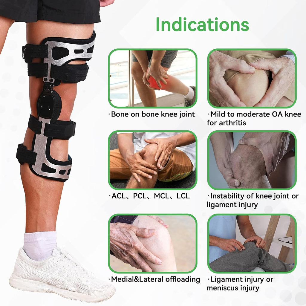 Orthomen OA Unloader Knee Brace - Dual Unloading Support for Mild to Severe Osteoarthritis, Bone-on-Bone Pain Relief with Adjustable Double Upright Stabilizers & Medial-Lateral Stability (M-LEFT)