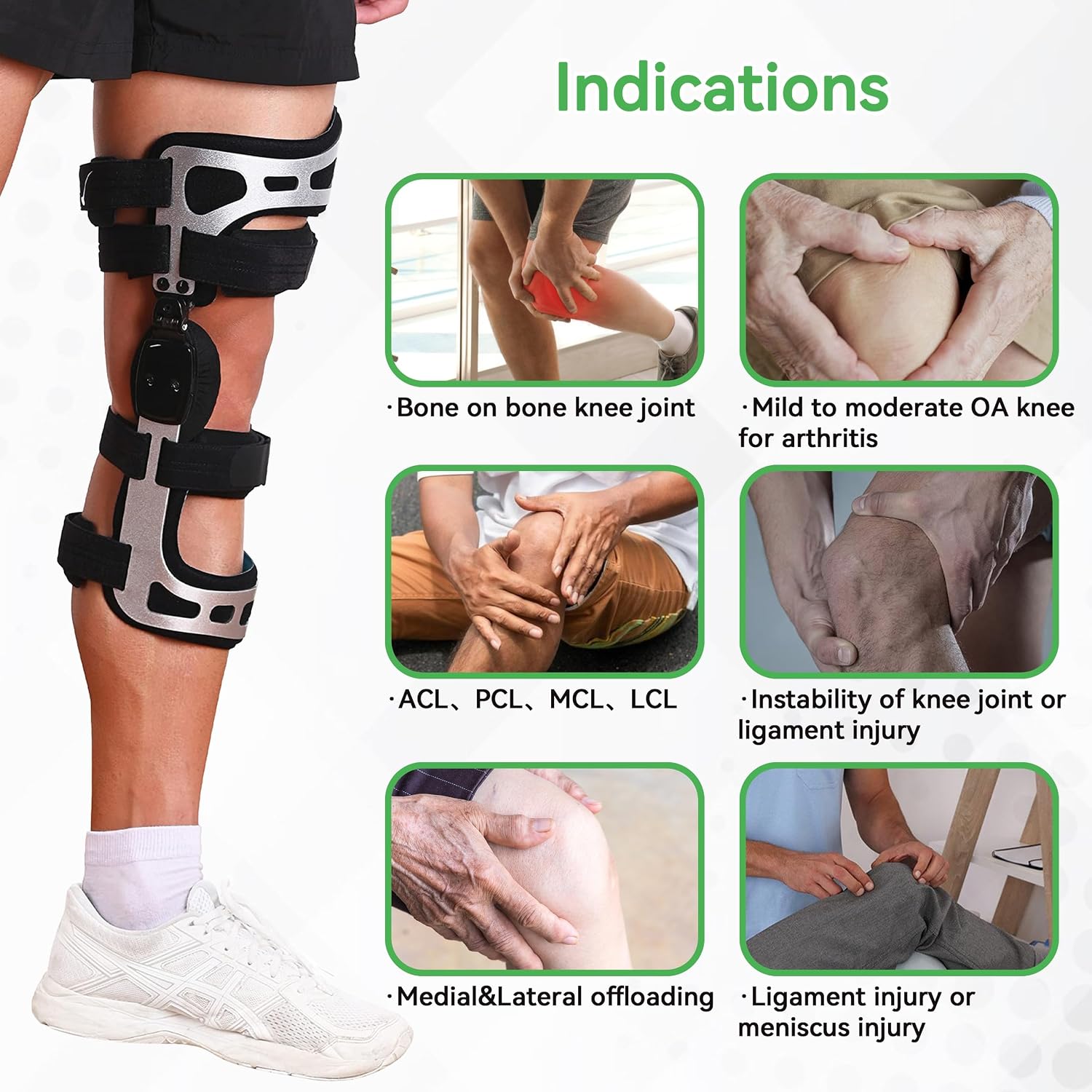 Orthomen Double Unloader Knee Brace, for Arthritis Pain and Support - Premium Knee Support for Medial and Lateral Knee Pain Ideal for Men and Women (L-LEFT)
