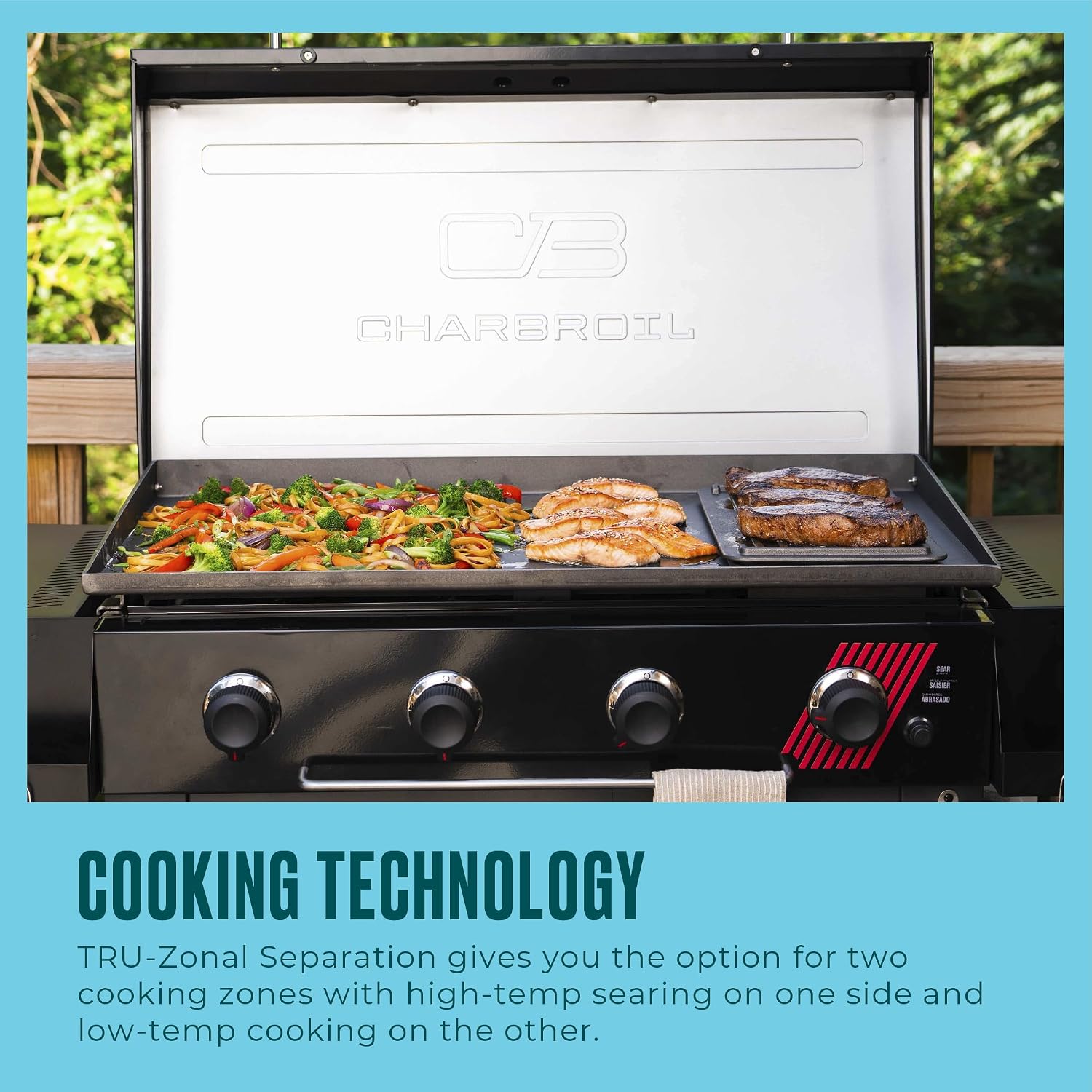 Charbroil 36' Performance Series Deluxe Propane Gas Griddle with Cart 4 Burner Flat Top Grill, Black - 463285924