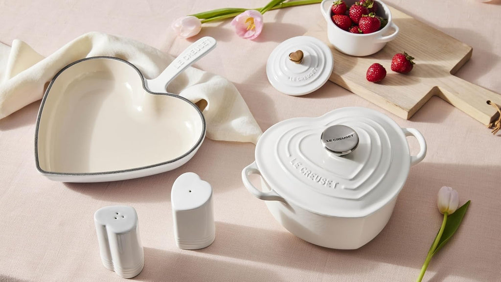Le Creuset Enameled Cast Iron Traditional Heart Skillet, 10.25', White