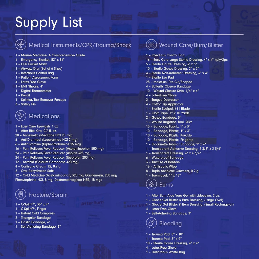Adventure Medical Kits Marine Series Medical Kit - 1500 - Boat First Aid Kit For Small Crews 24 Hours From Care - Includes Emergency Medical Supplies Like Bandages, Medicine, Guide Book & More