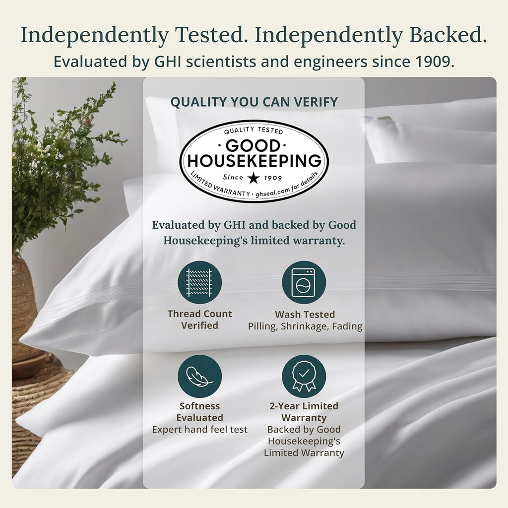 California Design Den King Sheet Set - Luxury 800 Thread Count Sateen, Natural 100% Cotton King Size Sheets Deep Pocket Set for a Snug Fit, Durable Bedding - Blue (Grey Tone)