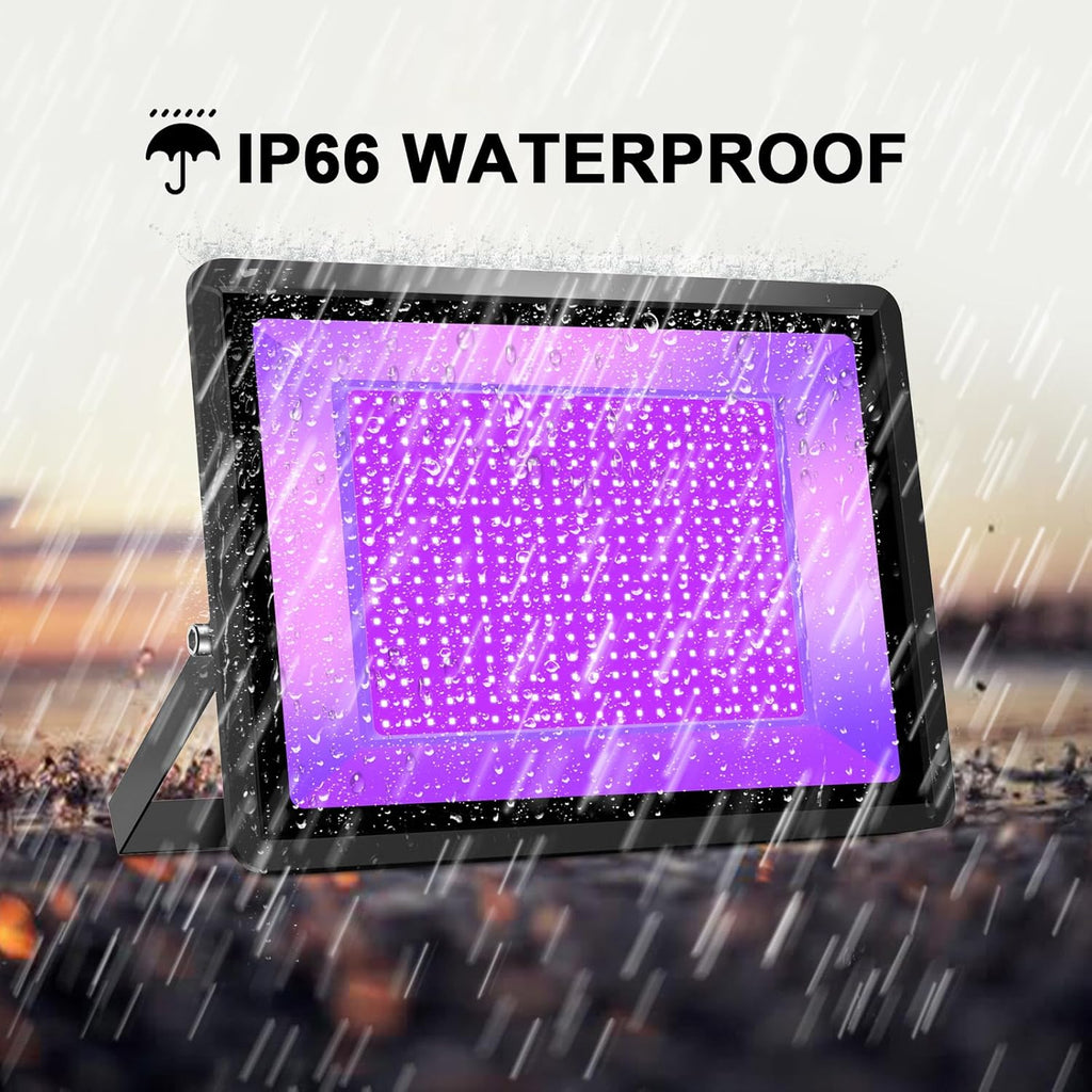 Black Lights 500W LED Black Flood Light Outdoor with Plug(6ft Cable) IP66 Waterproof LED Black Light Neon Glow for Party, Halloween, Fluorescent Poster, Body Paint