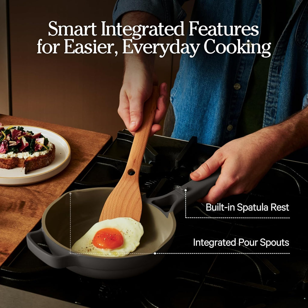 Our Place Mini Always Pan | 8.5' Ceramic Pan with Modular Lid & Beechwood Spatula | Patented 10-in-1 Nonstick, Non-Toxic Cookware Made Without PFAS | Induction & Oven-Safe up to 450°F | Steam