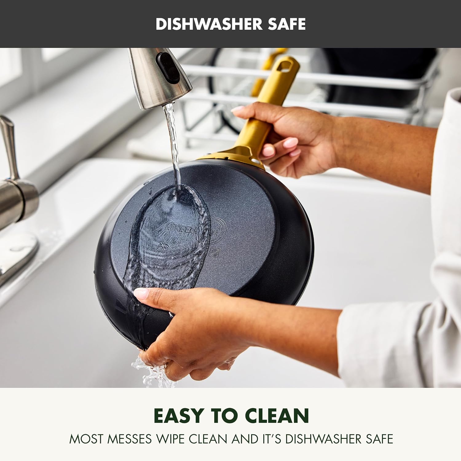 GreenPan Nonstick Reserve Pro 10' & 12' Frying Pan Set, NSF Certified Ceramic, Hard Anodized PFAS-Free Skillets, Stainless Steel Handles, Oven & Dishwasher Safe, Black
