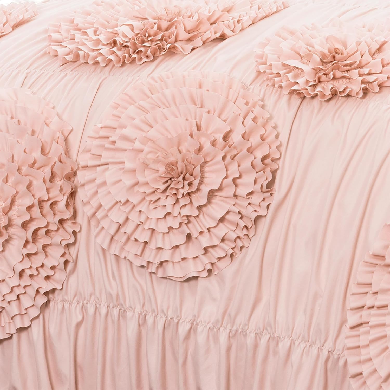 Lush Decor Serena Comforter Set, 3 Piece Set, Full/ Queen, Blush - Pink Bedding Set Queen - Cute Comforter Queen Size - Coquette Decor