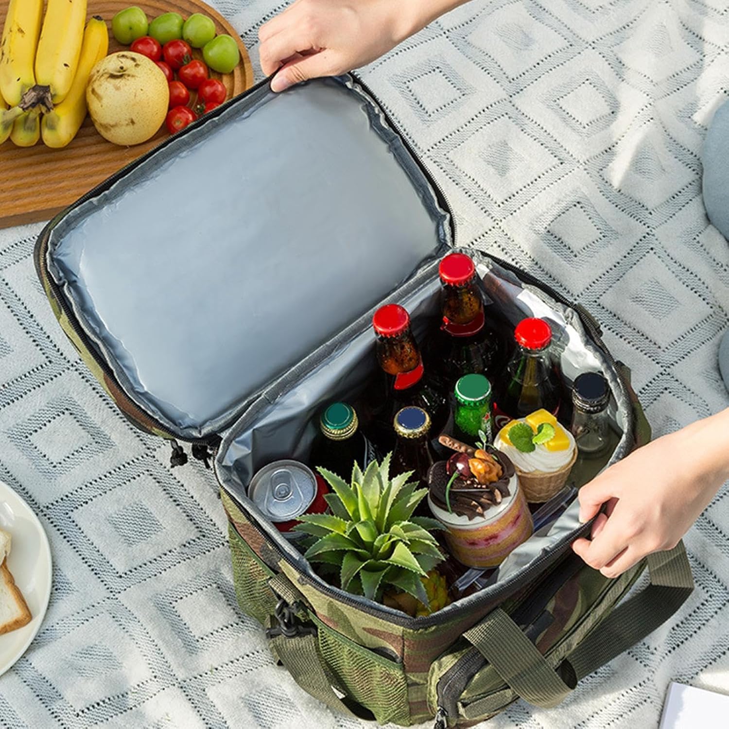 Cooler Bag - 19 Liter Takeaway Lunch Ice Box Insulated Waterproof Bags | for Outdoor Fishing Car Truck Camping Pool Work Road Trip G