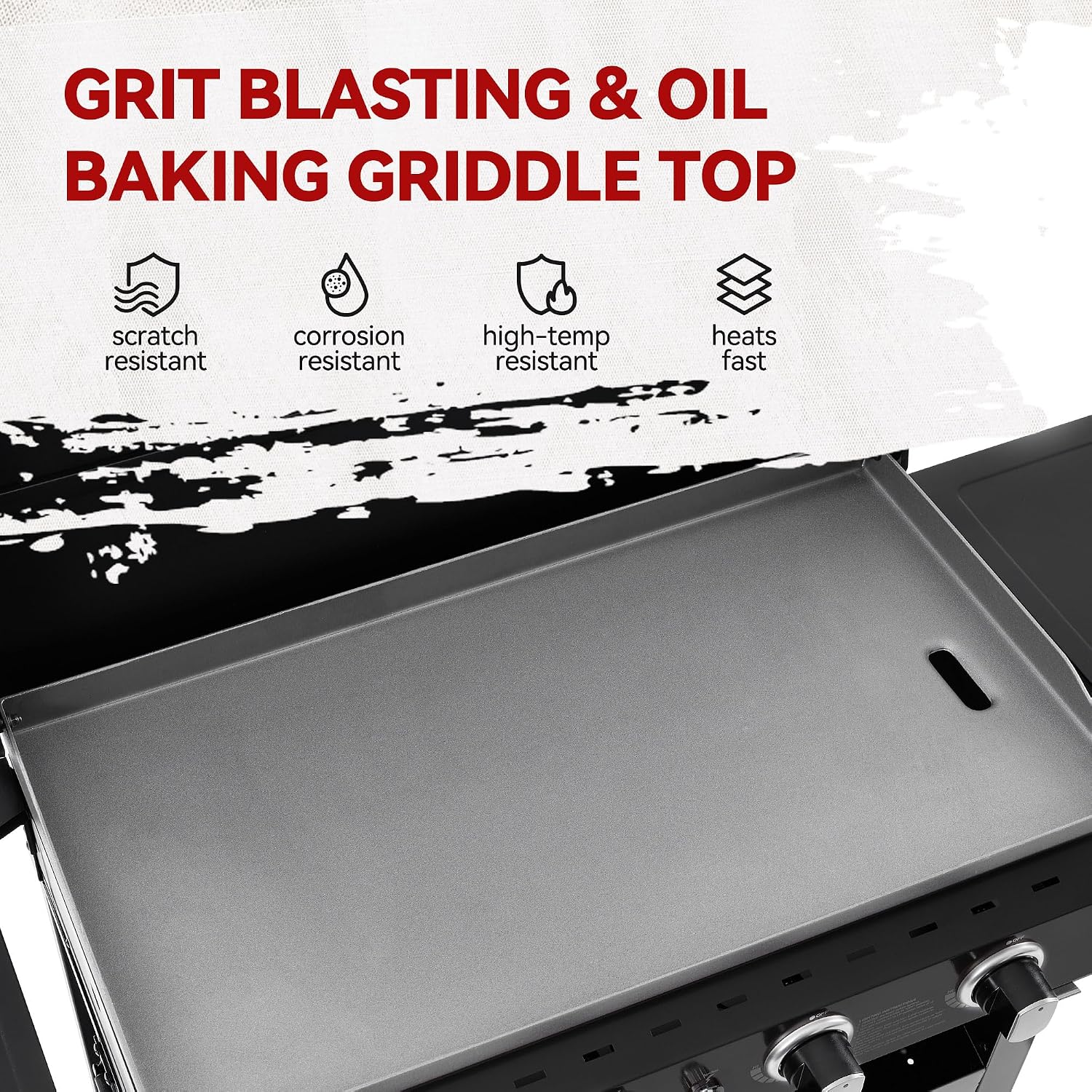 Royal Gourmet GB4000PB 4-Burner Gas Griddle with Hood, Griddle with Collapsible Side Shelves, 52,000 BTU, 582 Sq. In. Cooking Area, Electronic Ignition, Swivel Wheels with Brakes, Black