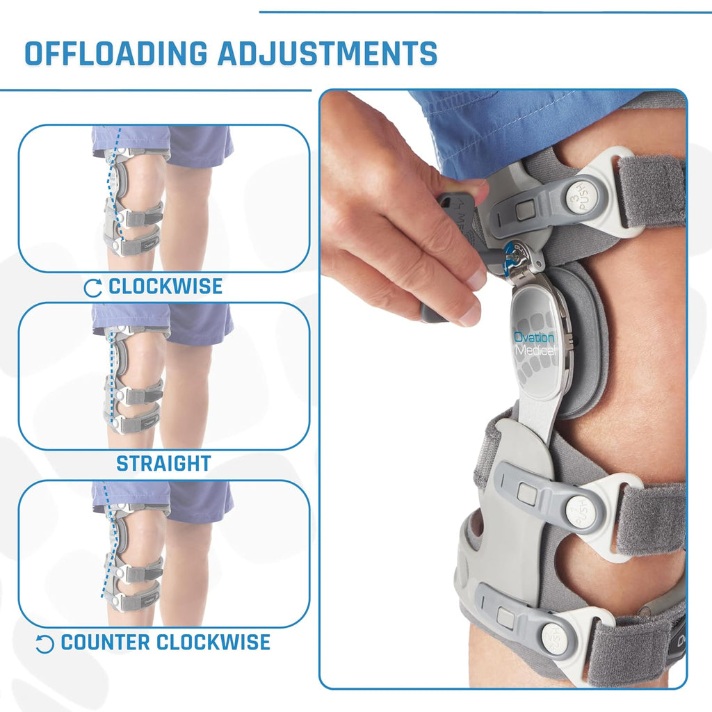 Ovation Medical Game Changer Unloader Knee Brace with Undersleeve - Lightweight OA Support for Arthritis & Pain Relief - Low Profile Design for Comfort Fit (Small/Medium, Left)