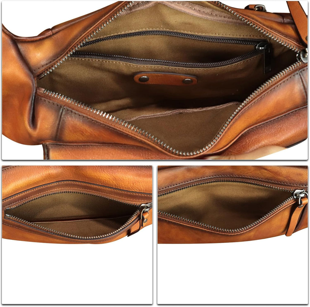 Genuine Leather Fanny Pack for Men and Women - Waist Bag, Hip Bag and Chest Purses (Brown)