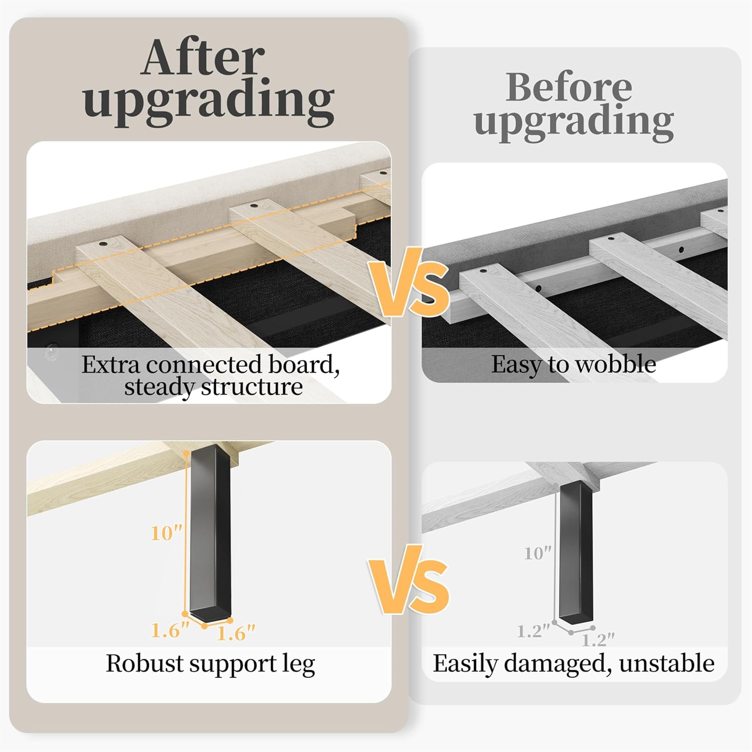 Yaheetech Queen Bed Frame Upholstered Platform Bed/Wooden Slat Support/Tufted Headboard with Wing Side/Mattress Foundation/No Box Spring Needed,Beige Queen