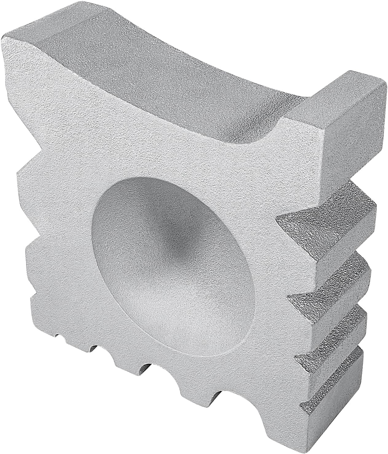 50lb Blacksmith Swage Block Anvil Forge Bowl Ladle Spoon Rivet Dimple Making Bending Punching Shaping Forming Metal Forging Tool Heavy Duty Solid Cast Ductile Iron Silver