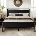 Allewie Full Size Platform Bed Frame with Wooden Headboard and Footboard, Heavy Duty 12 Metal Slats Support, No Box Spring Needed, Under-Bed Storage, Noise Free, Easy Assembly, Black Oak