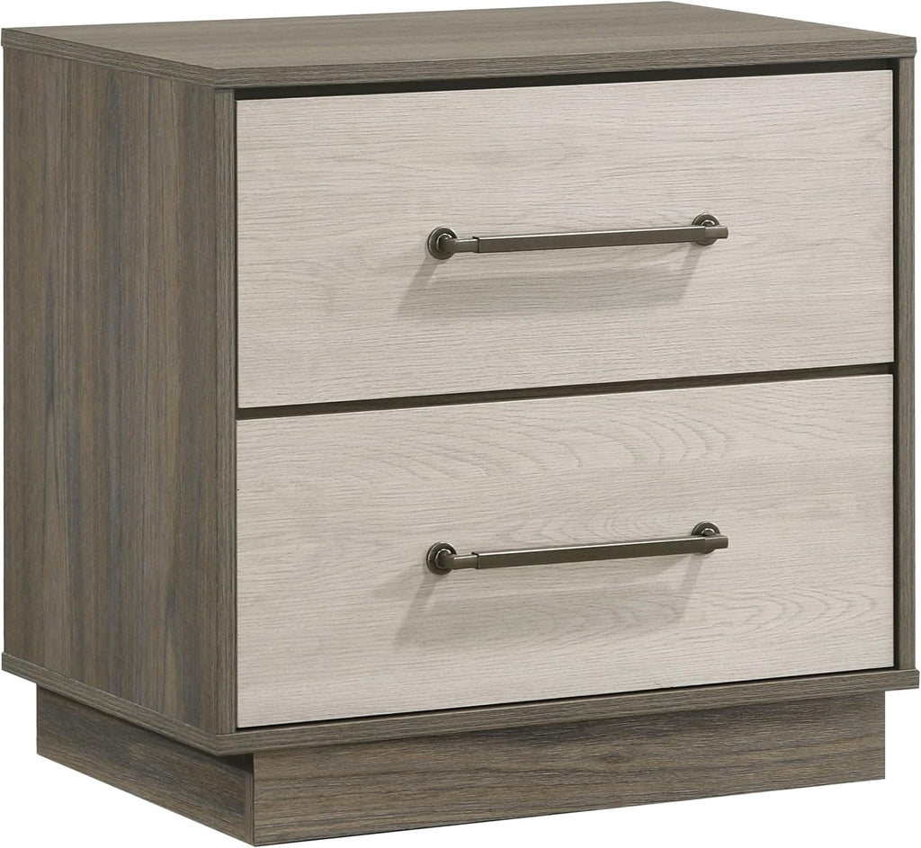 Coaster Home Furnishings Fenwick Contemporary 5-Piece Bedroom Set Eastern King Size Bookcase Bed Frame 48-inch Headboard Grey Oak/Almond 224981KE-S5