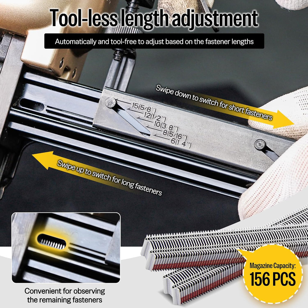 meite Corrugated Fastener Tool, 1/2-inch Crown Micro Corrugated Stapler, Accepts 1/4-inch to 5/8-inch Leg Lengths Corrugated Fasteners (Model WS1315)