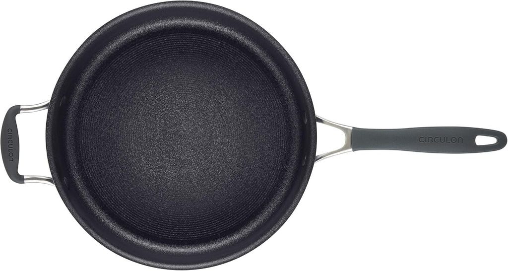 Circulon A1 Series with ScratchDefense Nonstick Induction Cookware, Large Saute Pan with Lid, Nonstick Pan, 5-Quart, Graphite